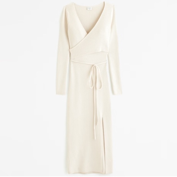 Abercrombie Long sleeve wrap midi sweater dress worn 1 time and hand washed - Picture 2 of 5